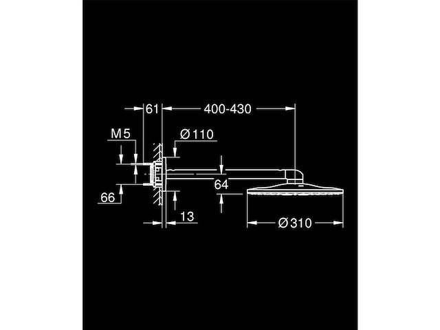 Grohe rainshower 310 smartactive hoofddoucheset warm sunset geborsteld - afbeelding 2 van  2