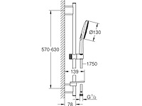 Grohe rainshower smartactive 130 doucheset 3 straalsoorten - afbeelding 2 van  6