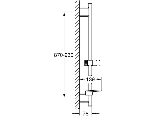 Grohe rainshower smartactive glijstang 90 cm chroom - afbeelding 3 van  4
