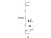 Grohe rainshower smartactive glijstang 90 cm met zeepschaal chroom - afbeelding 3 van  4