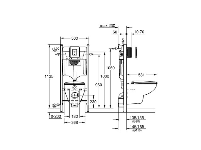 Grohe solido 5in1 w bouw keramische wc armatuur alpine wit - afbeelding 2 van  3
