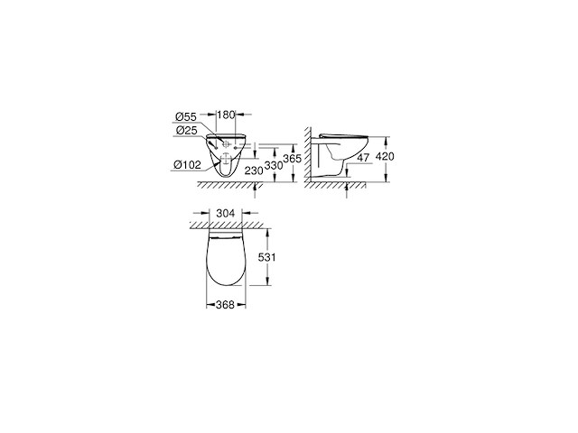 Grohe solido bau wandcloset diepspoel spoelrandloos wit - afbeelding 3 van  5