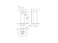 Grohe staande zuil keramiek voor wastafel alpine wit - afbeelding 4 van  4