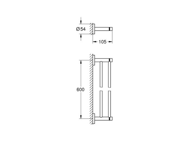 Grohe start dubbele handdoekhouder supersteel rvs - afbeelding 3 van  4