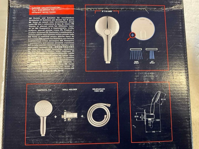 Grohe tempesta handdouche met slang en houder - afbeelding 2 van  2