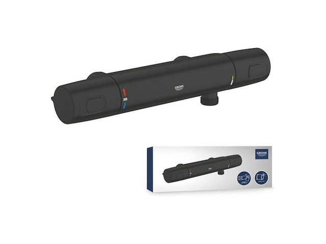 Grohe thermostatische douchekraan precision trend new mat zwart - afbeelding 2 van  6