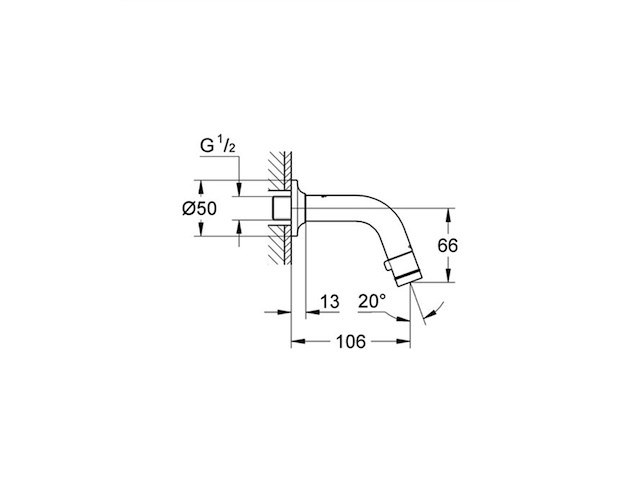 Grohe universal wandgemonteerde fonteinkraan korte uitloop 10 cm chroom - afbeelding 2 van  3