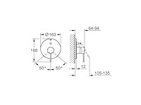 Groheessence new badkraan afbouwdeel met omstelling graphite - afbeelding 2 van  4