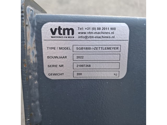 Grondbak, vtm, sgb1800>zettlemeyer, 2022 - afbeelding 7 van  7