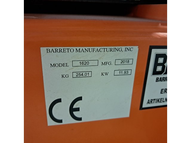 Grondfreesmachine - 15pk - benzine barreto, e1620b, bouwjaar 2019 - afbeelding 10 van  21
