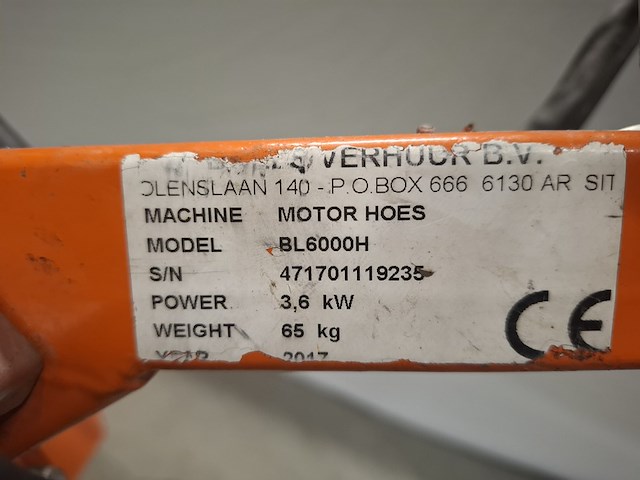 Grondfreesmachine - 5,5pk - benzine benassi, bl6000, bouwjaar 2017 - afbeelding 8 van  9