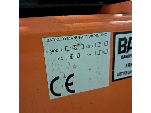 Grondfreesmachine 16pk benzine barreto, e1620b, bouwjaar 2019 - afbeelding 9 van  19