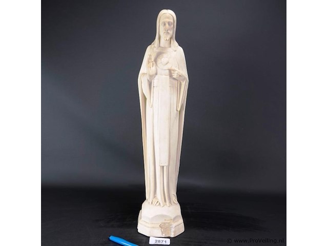 Groot geglazuurd gipsen jezus beeld - afbeelding 1 van  5