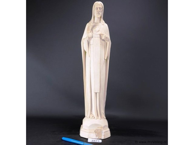Groot geglazuurd gipsen jezus beeld - afbeelding 2 van  5