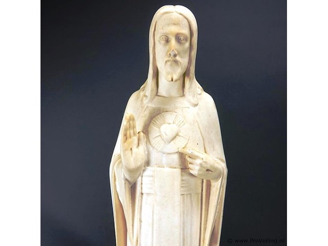 Groot geglazuurd gipsen jezus beeld - afbeelding 3 van  5