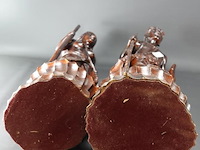 Groot in mahoniehout gesneden indisch paar - afbeelding 5 van  5