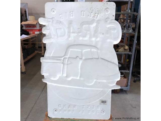 Groot metalen bord in reliëf garage - afbeelding 5 van  5