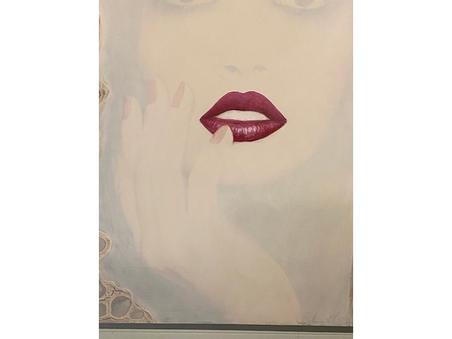 Groot modern olieverf schilderij sabine kleiren - afbeelding 3 van  7