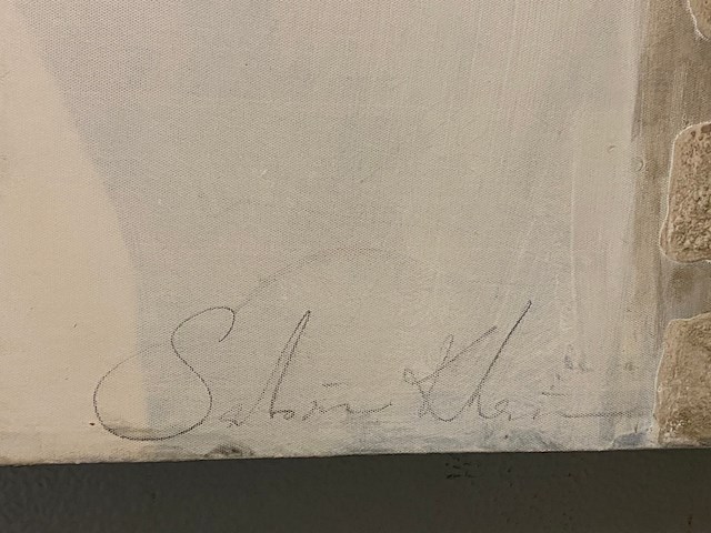 Groot modern olieverf schilderij sabine kleiren - afbeelding 6 van  7