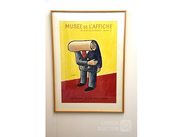 Groot vintage affiche - afbeelding 1 van  4