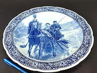Groot vintage delfts blauw wandbord van royal sphinx maastricht, waarschijnlijk geproduceerd rond 1950 - afbeelding 1 van  5