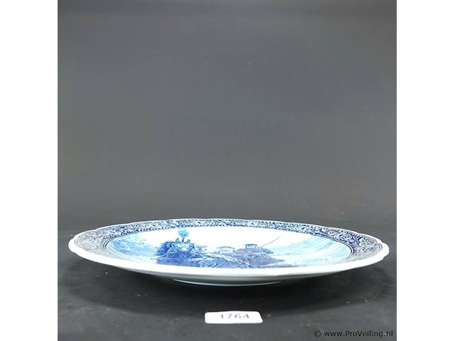 Groot vintage delfts blauw wandbord van royal sphinx maastricht, waarschijnlijk geproduceerd rond 1950 - afbeelding 3 van  5