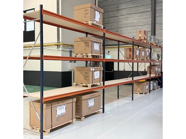 Grootvakstelling ±11,05m lang, 0,8m diep mecalux, gedemonteerd - afbeelding 2 van  3