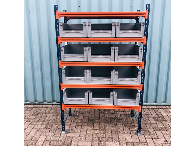 Grootvakstelling + 12 bakken 600x400x220mm mecalux, gedemonteerd - afbeelding 1 van  3