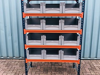Grootvakstelling + 12 bakken 600x400x220mm mecalux, gedemonteerd - afbeelding 1 van  3