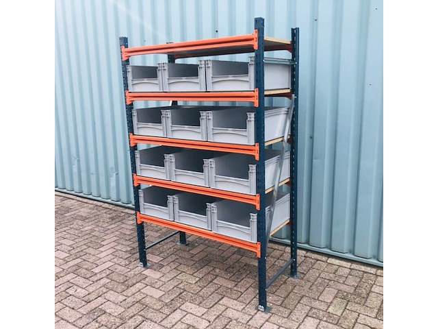 Grootvakstelling + 12 bakken 600x400x220mm mecalux, gedemonteerd - afbeelding 2 van  3
