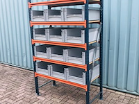 Grootvakstelling + 12 bakken 600x400x220mm mecalux, gedemonteerd - afbeelding 2 van  3