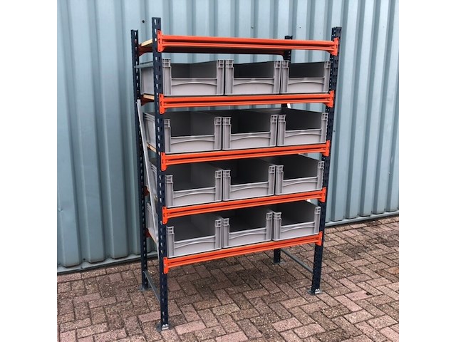 Grootvakstelling + 12 bakken 600x400x220mm mecalux, gedemonteerd - afbeelding 3 van  3