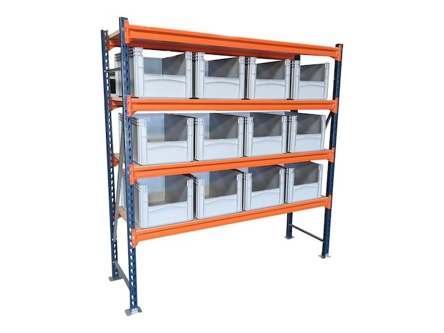 Grootvakstelling + 12 bakken 60x40x32cm (1,93m) mecalux, gedemonteerd - afbeelding 1 van  2