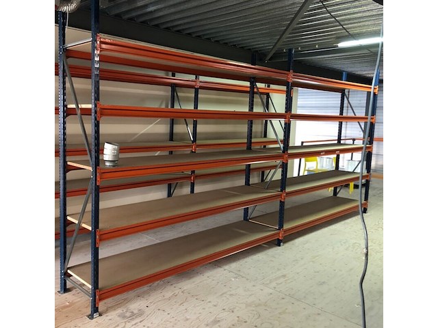 Grootvakstelling ±3,8m lang, 0,5m diep mecalux, gedemonteerd - afbeelding 2 van  5