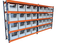 Grootvakstelling ±3,8m lang +32 bakken 60x40x32cm mecalux, gedemonteerd - afbeelding 6 van  6