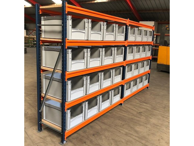 Grootvakstelling ±3,8m lang +32 bakken 60x40x32cm mecalux, gedemonteerd - afbeelding 4 van  7