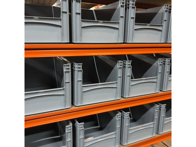 Grootvakstelling ±3,8m lang +32 bakken 60x40x32cm mecalux, gedemonteerd - afbeelding 5 van  6