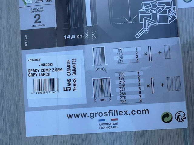 Grossfillex - grey larch/bois veilli - kozijn & deur - afbeelding 3 van  4