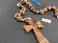 Grote, antieke houten rozenkrans (paternoster) - afbeelding 3 van  5