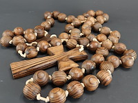 Grote, antieke houten rozenkrans (paternoster) - afbeelding 4 van  5