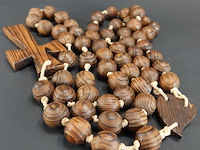 Grote, antieke houten rozenkrans (paternoster) - afbeelding 5 van  5