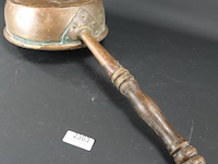 Grote antieke koperen steelpan - afbeelding 5 van  5