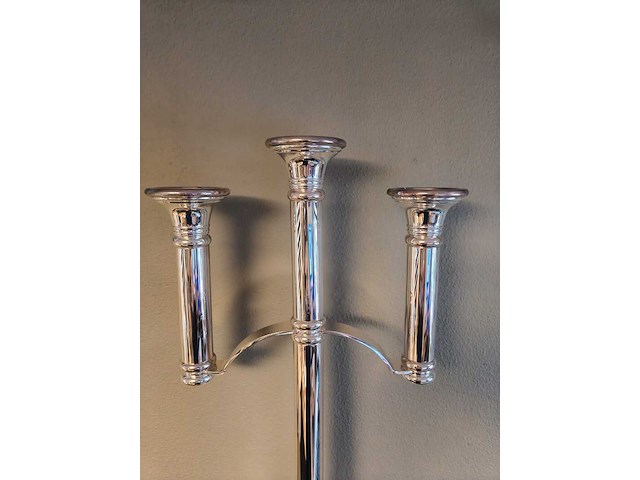 Grote exclusieve verzilverde kandelaar, fink silber, zilver - afbeelding 2 van  8