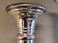 Grote exclusieve verzilverde kandelaar, fink silber, zilver - afbeelding 4 van  8