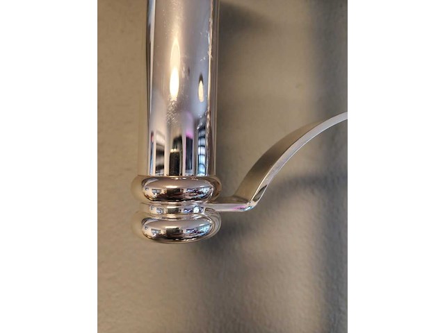 Grote exclusieve verzilverde kandelaar, fink silber, zilver - afbeelding 5 van  8