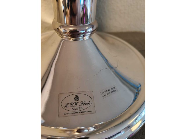 Grote exclusieve verzilverde kandelaar, fink silber, zilver - afbeelding 7 van  8