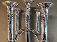 Grote exclusieve verzilverde kandelaar, fink silber, zilver - afbeelding 2 van  9