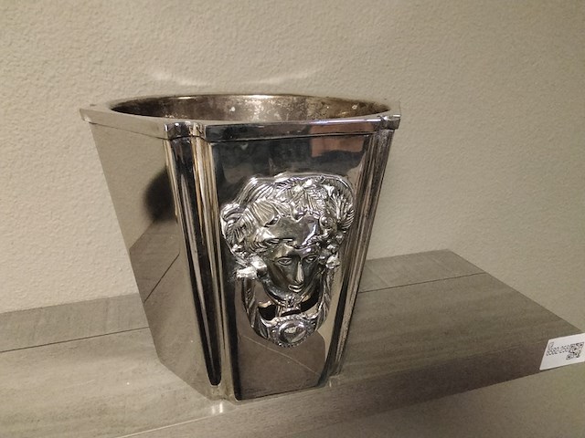 Grote exclusieve verzilverde wijnkoeler, fink silber - afbeelding 1 van  4