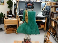Grote houten birmese nat-geest of deva-tempelwachter uit myanmar, uitgevoerd in traditionele mandalay-stijl - afbeelding 4 van  9