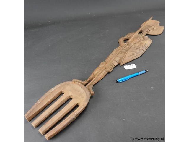 Grote houten don quichotte als vork - afbeelding 1 van  5